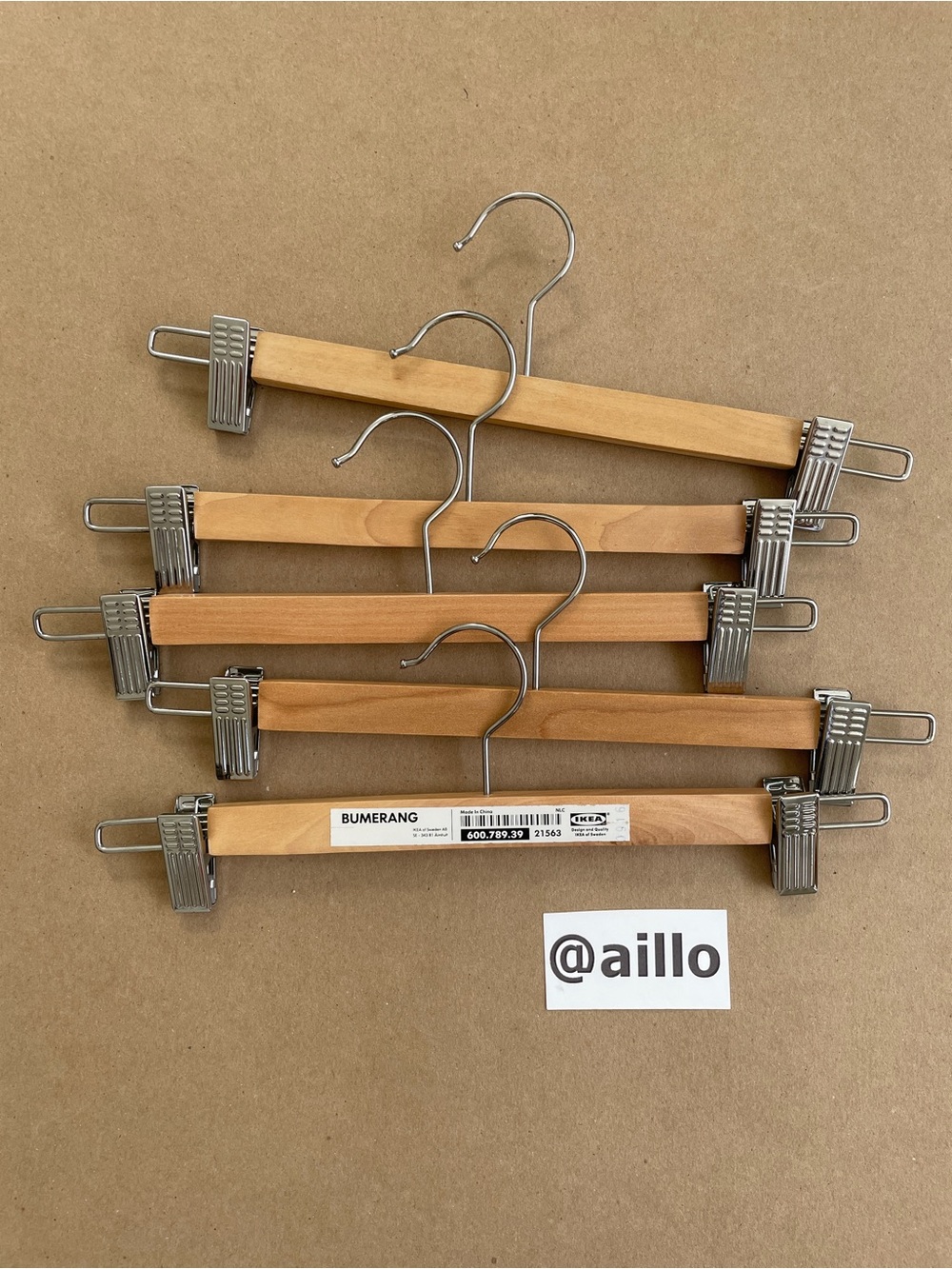 5 IKEA BUMERANG Hangers, natural